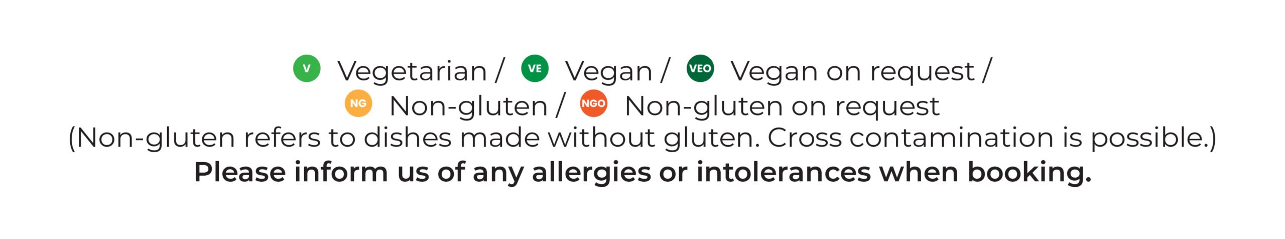 Allergen Key The Brewhouse Xmas Allergen Key